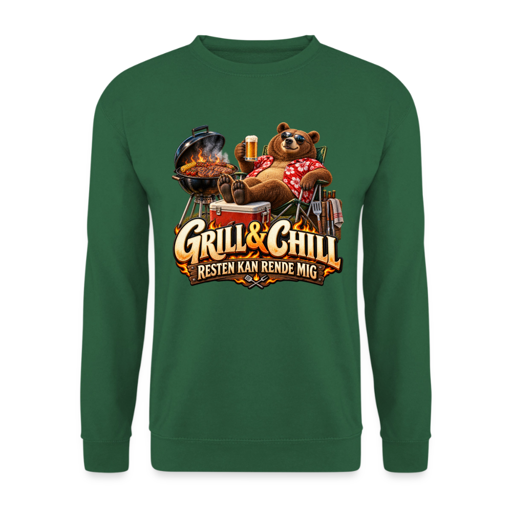 CityShirts - Sweatshirt - Grill & Chill – Resten kan rende mig - CS049 - grøn