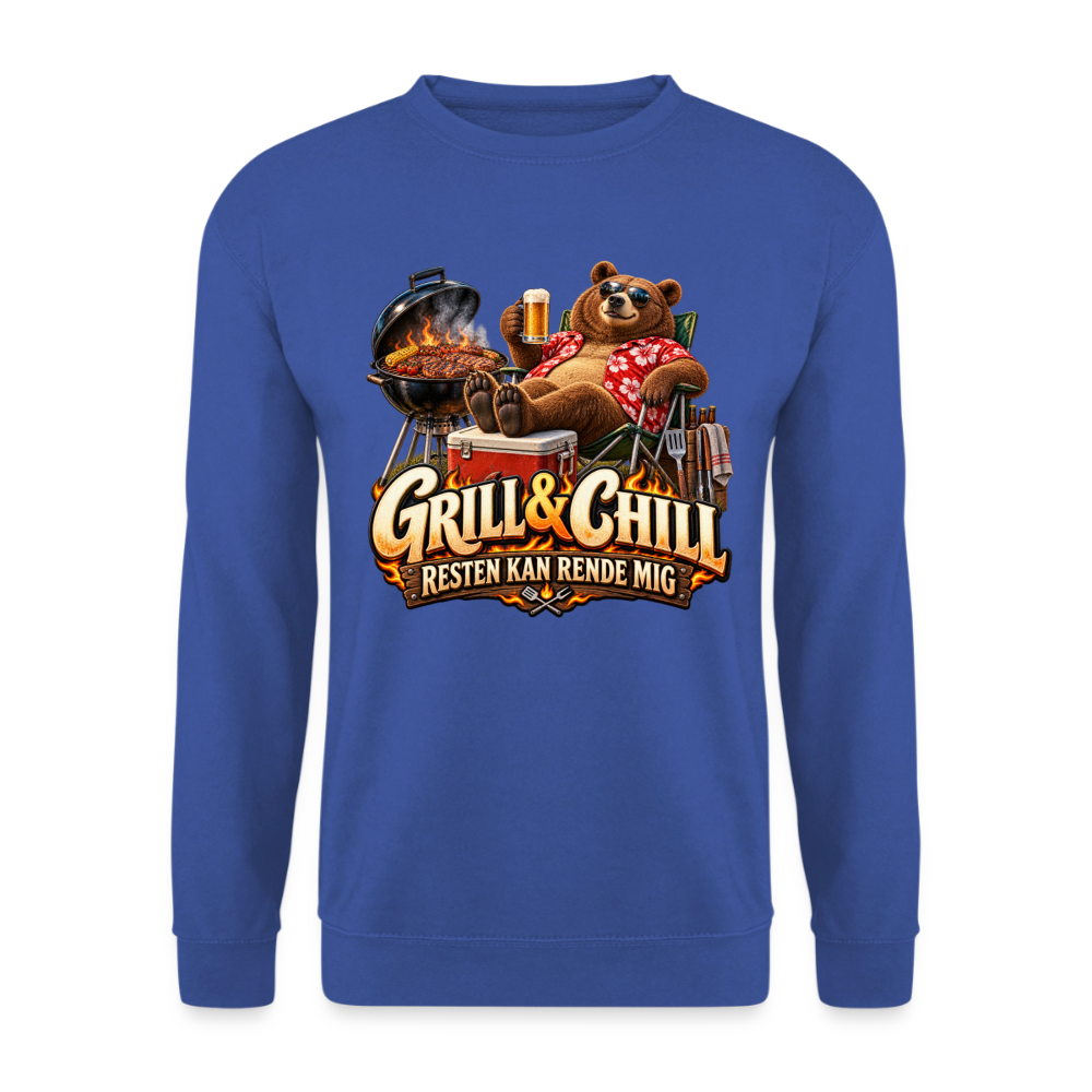 CityShirts - Sweatshirt - Grill & Chill – Resten kan rende mig - CS049 - kongeblå