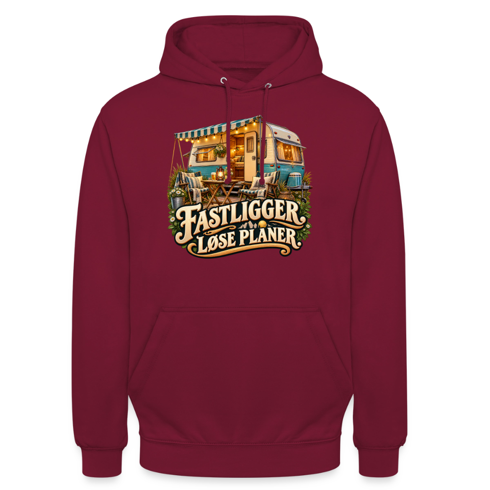 CityShirts - Hoodie - Fastligger. Løse planer. - CS031 - bordeaux