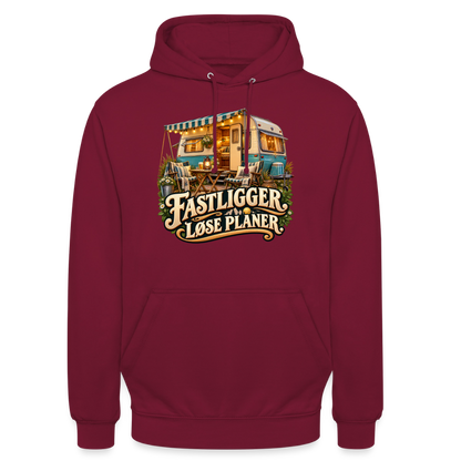 CityShirts - Hoodie - Fastligger. Løse planer. - CS031 - bordeaux
