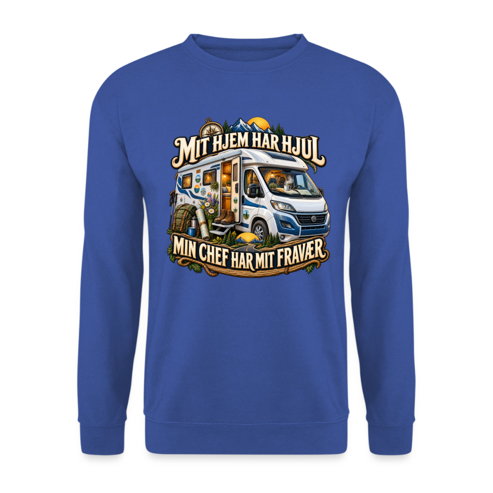 CityShirts - Sweatshirt - Mit hjem har hjul – Min chef har mit fravær - CS040 - kongeblå