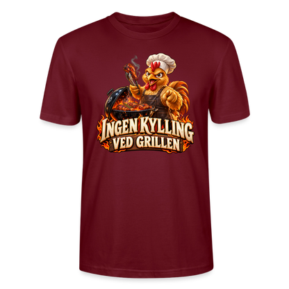 CityShirts - T-shirt - Ingen kylling ved grillen - CS054 - burgunder-rød