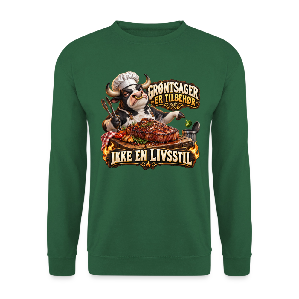 CityShirts - Sweatshirt - Grøntsager er tilbehør – Ikke en livsstil - CS053 - grøn