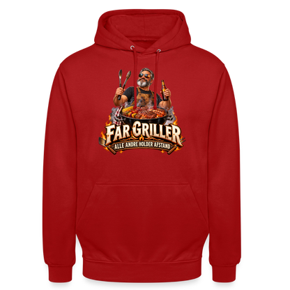 CityShirts - Hoodie - Far griller – Alle andre holder afstand - CS055 - rød