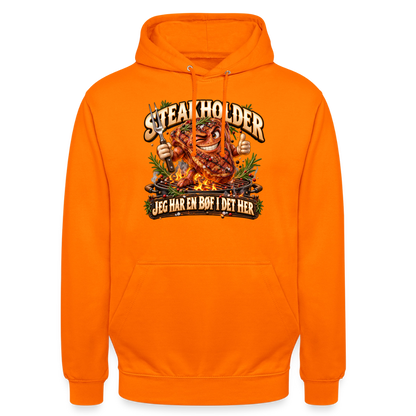 CityShirts - Hoodie - Steakholder – Jeg har en bøf i det her - CS052 - orange
