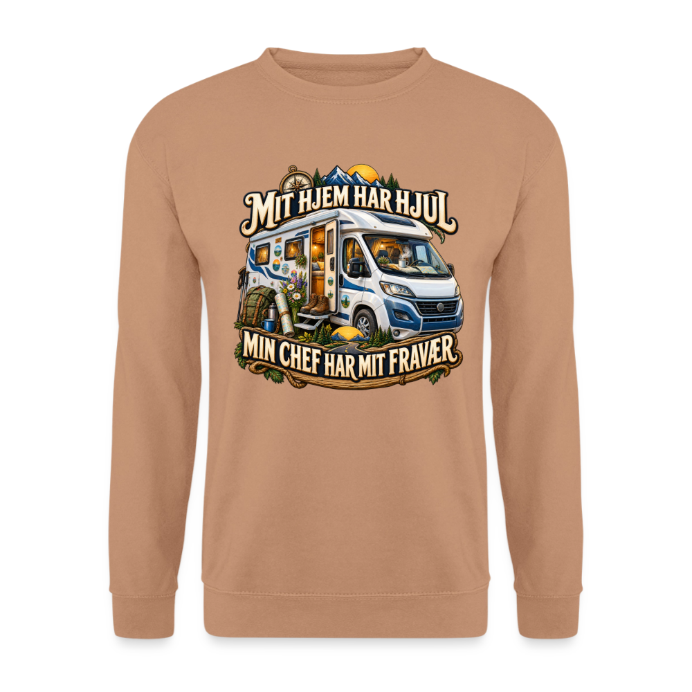 CityShirts - Sweatshirt - Mit hjem har hjul – Min chef har mit fravær - CS040 - mokka