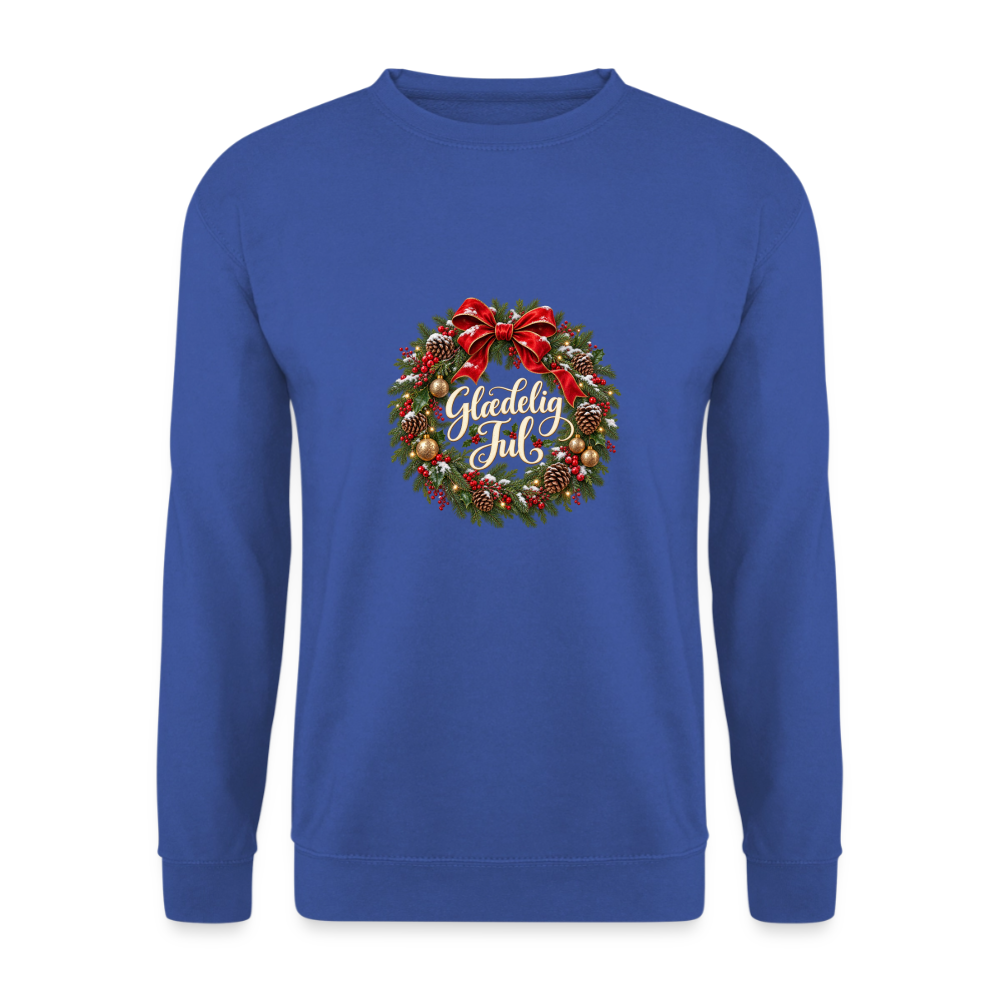 CityShirts - Sweatshirt - Glædelig Jul – julekrans - CS059 - kongeblå