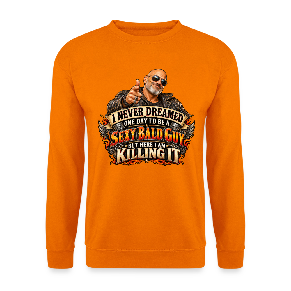CityShirts - Sweatshirt - Sexy Bald Guy – Killing It - CS008 - orange