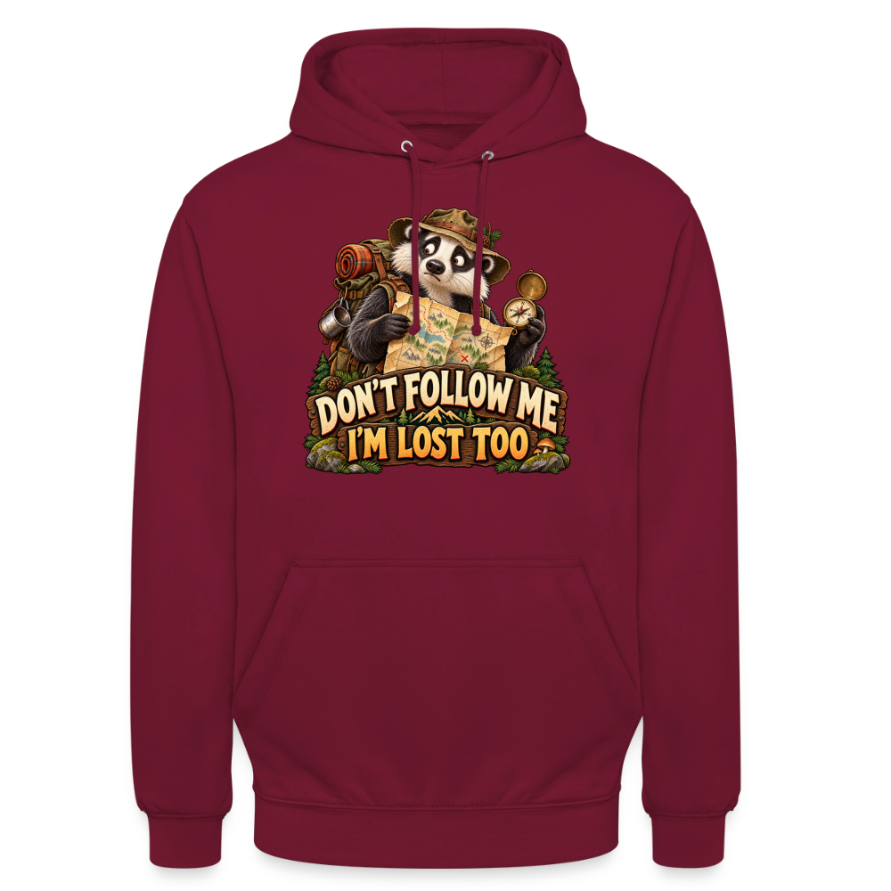 CityShirts - Hoodie - Don’t follow me – I’m lost too - CS019 - bordeaux