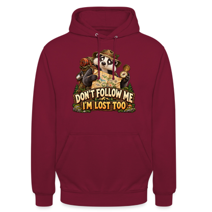 CityShirts - Hoodie - Don’t follow me – I’m lost too - CS019 - bordeaux