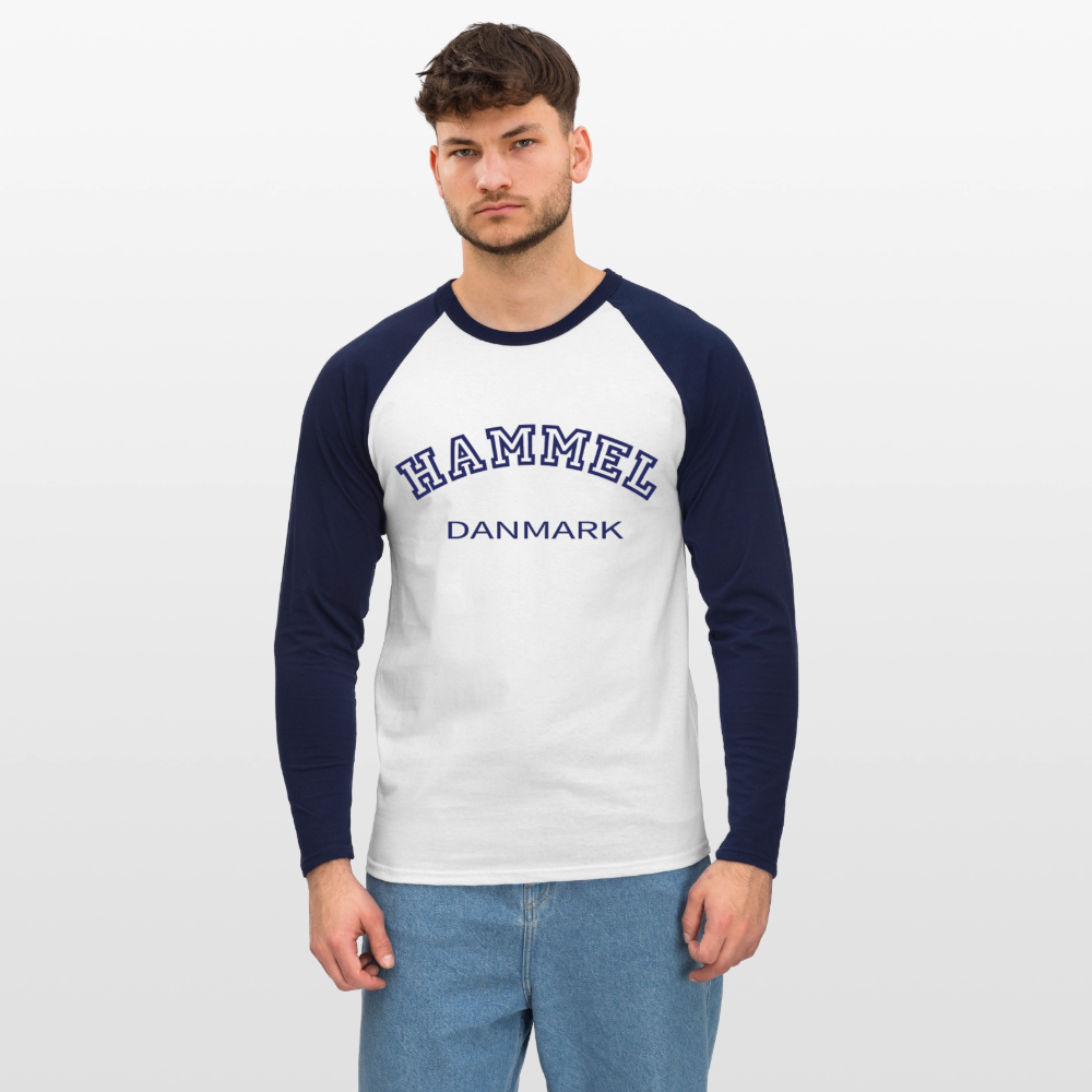 CityShirt - Baseball T-Shirt - Hammel - hvid/marineblå