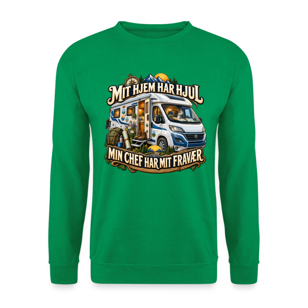 CityShirts - Sweatshirt - Mit hjem har hjul – Min chef har mit fravær - CS040 - kelly grøn