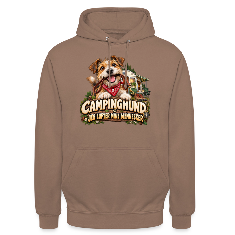 CityShirts - Hoodie - Campinghund – Jeg lufter mine mennesker - CS041 - mokka