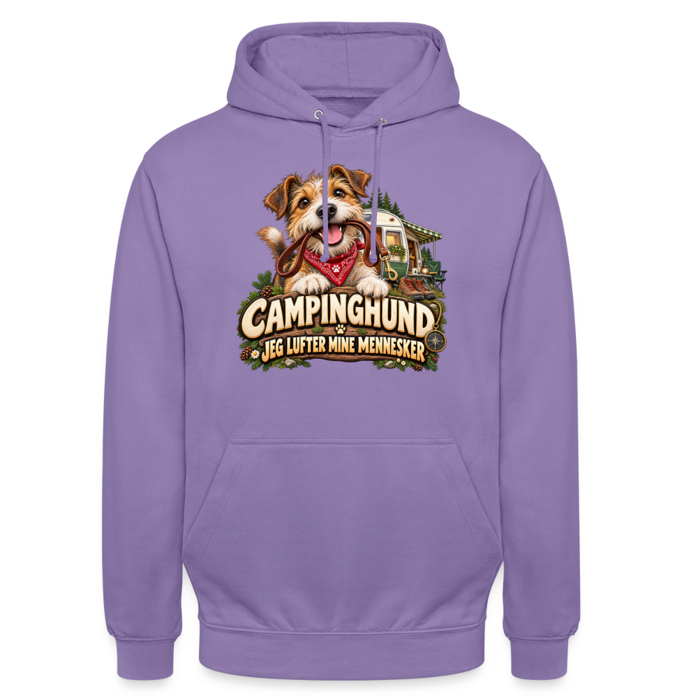 CityShirts - Hoodie - Campinghund – Jeg lufter mine mennesker - CS041 - lavendel