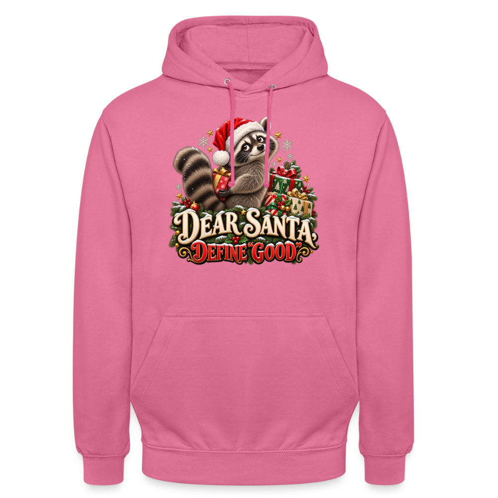 CityShirts - Hoodie - Dear Santa, define good – julevaskebjørn - CS028 - pink