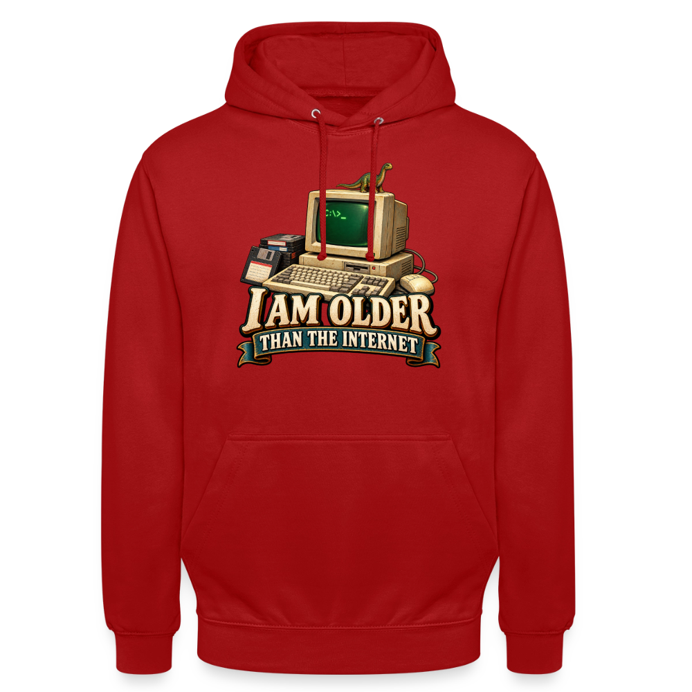 CityShirts - Hoodie - I am older than the internet - CS022 - rød