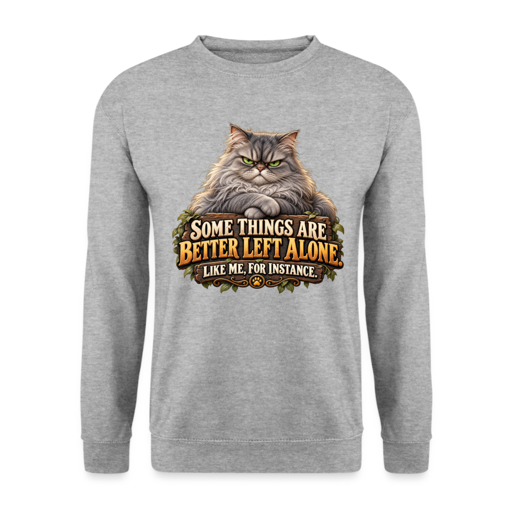 CityShirts - Sweatshirt - Better left alone – Like me, for instance - CS015 - hvidgrå meleret