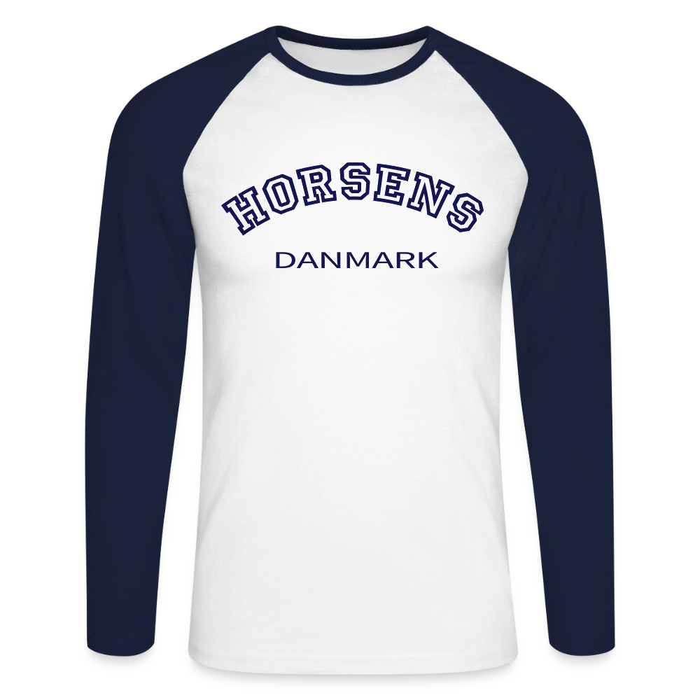 CityShirt - Baseball T-Shirt - Horsens - hvid/marineblå
