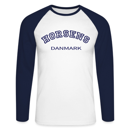 CityShirt - Baseball T-Shirt - Horsens - hvid/marineblå