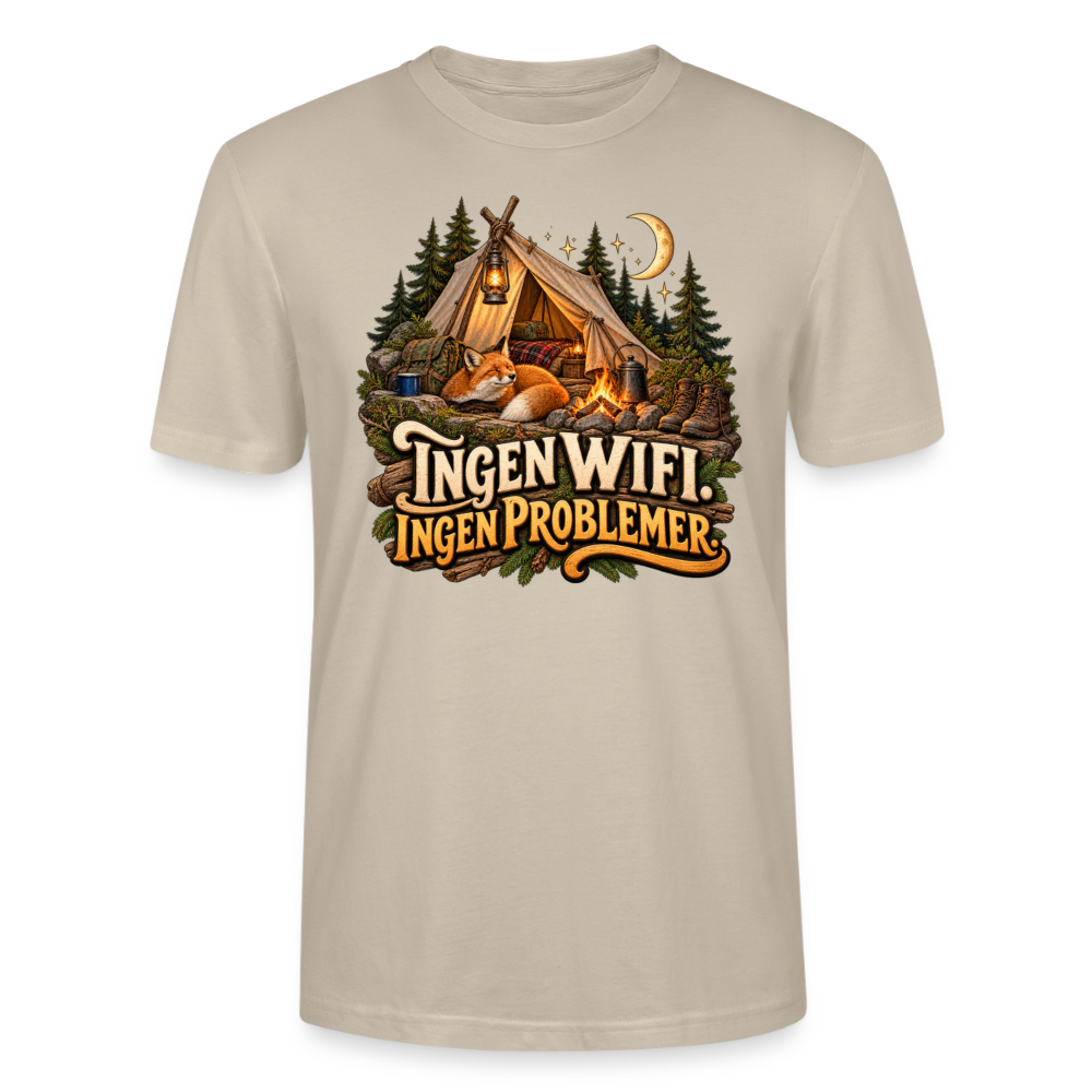 CityShirts - T-shirt - Ingen WiFi. Ingen problemer. - CS036 - beige