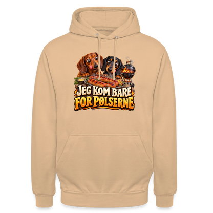 CityShirts - Hoodie - Jeg kom bare for pølserne - CS048 - fersken