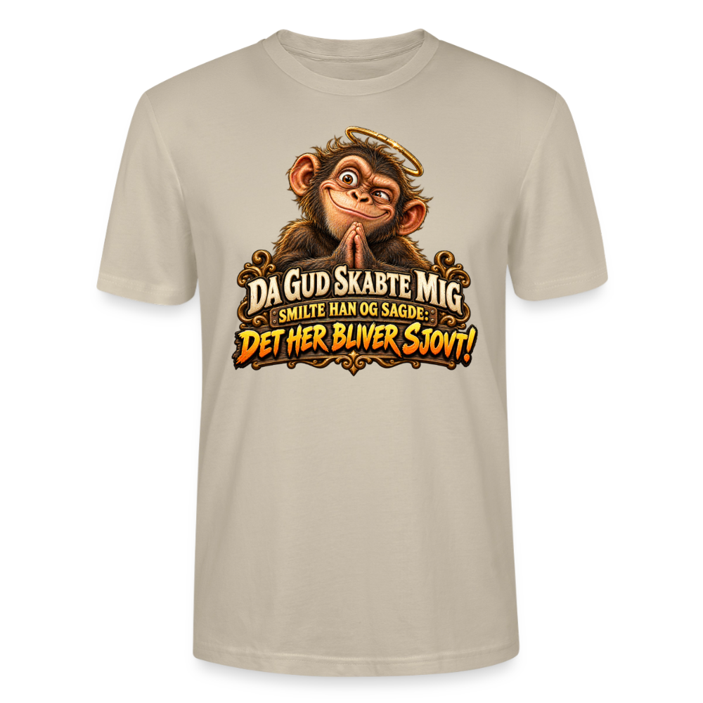 CityShirts - T-shirt - Da Gud skabte mig – Det her bliver sjovt! - CS004 - beige