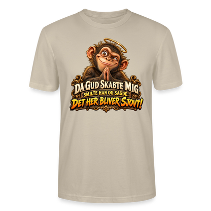 CityShirts - T-shirt - Da Gud skabte mig – Det her bliver sjovt! - CS004 - beige