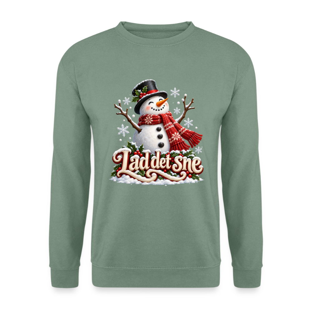 CityShirts - Sweatshirt - Lad det sne – snemand - CS064 - grågrøn