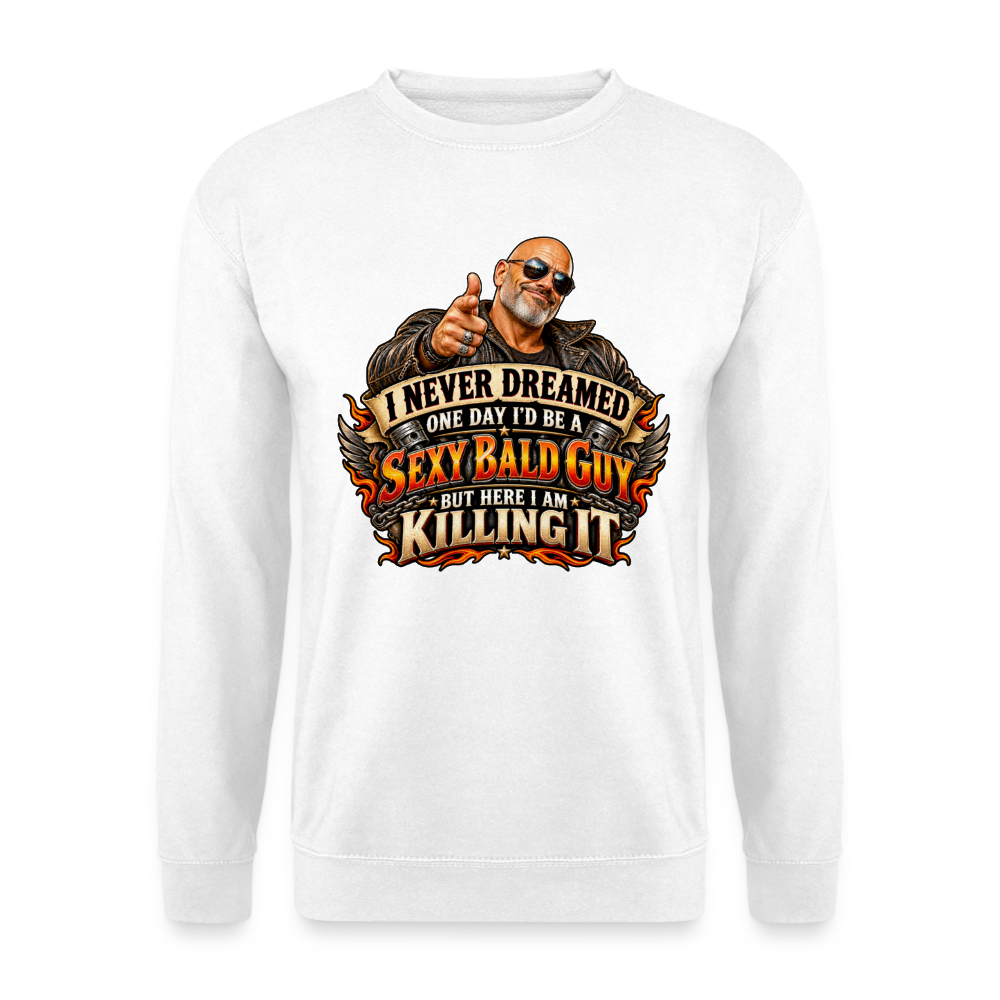 CityShirts - Sweatshirt - Sexy Bald Guy – Killing It - CS008 - hvid