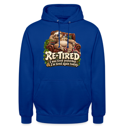 CityShirts - Hoodie - Re-tired – Tired again today - CS009 - kongeblå