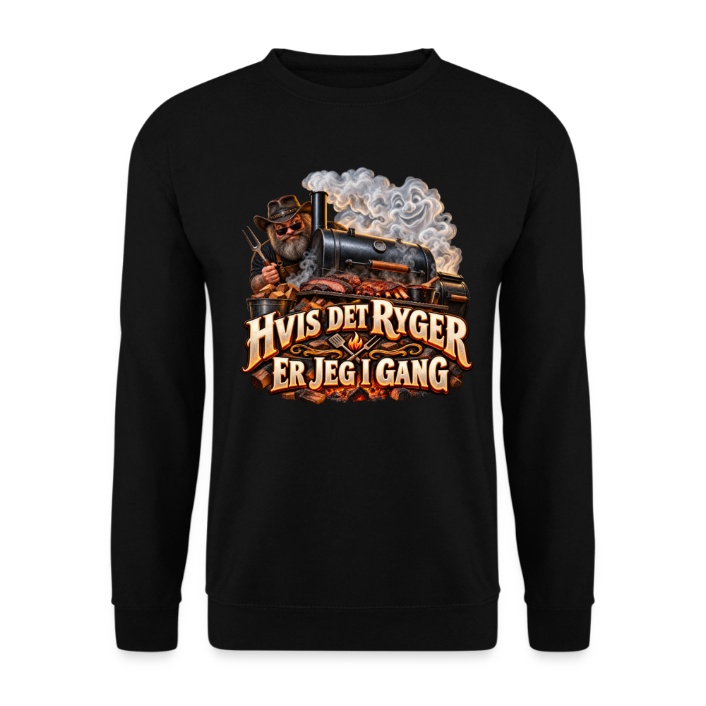 CityShirts - Sweatshirt - Hvis det ryger, er jeg i gang - CS051 - sort