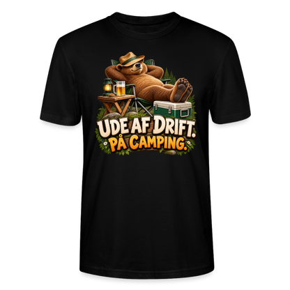 CityShirts - T-shirt - Ude af drift. På camping. - CS035 - sort