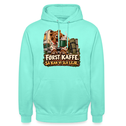 CityShirts - Hoodie - Først kaffe – Så kan vi slå lejr - CS043 - mint