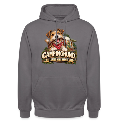 CityShirts - Hoodie - Campinghund – Jeg lufter mine mennesker - CS041 - mellemgrå