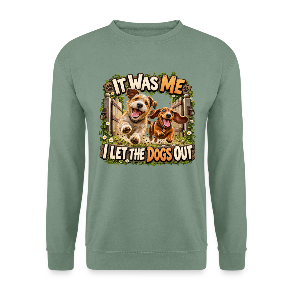 CityShirts - Sweatshirt - It was me – I let the dogs out - CS013 - grågrøn
