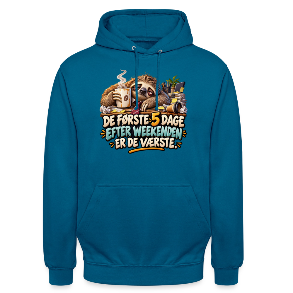 CityShirts - Hoodie - De første 5 dage efter weekenden er de værste - CS023 - dybt havblå 