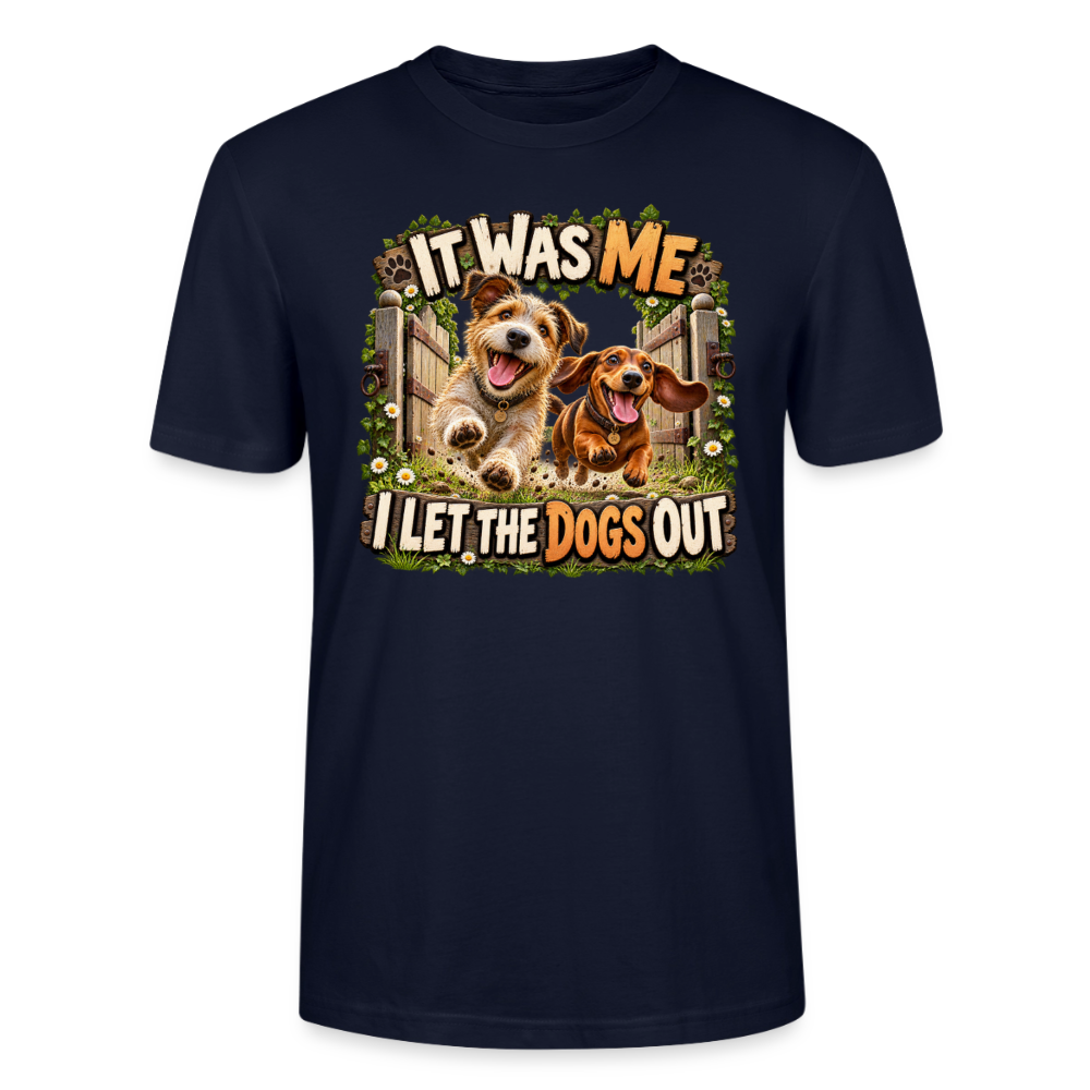 CityShirts - T-shirt - It was me – I let the dogs out - CS013 - marineblå