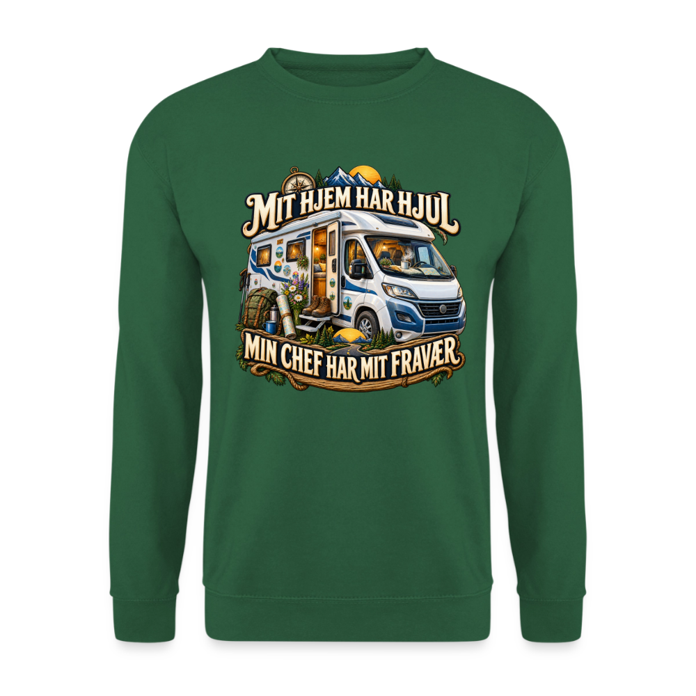 CityShirts - Sweatshirt - Mit hjem har hjul – Min chef har mit fravær - CS040 - grøn