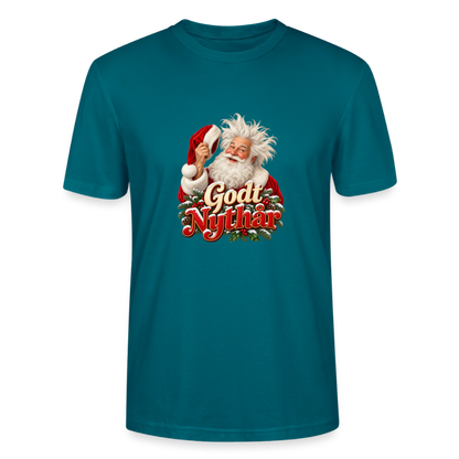 CityShirts - T-shirt - Godt Nythår – julemand med morgenhår - CS061 - havblå