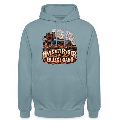 CityShirts - Hoodie - Hvis det ryger, er jeg i gang - CS051 - gråblå