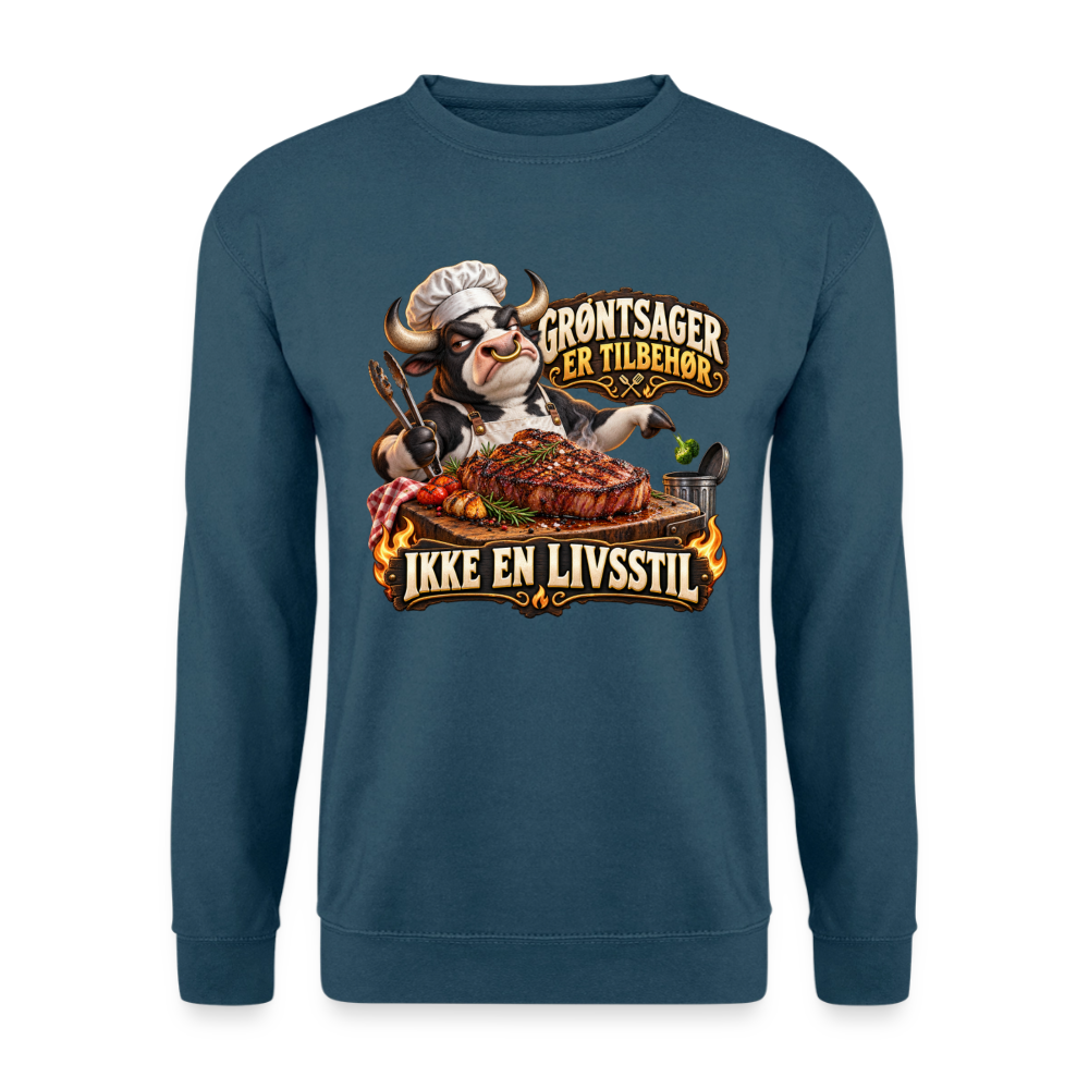 CityShirts - Sweatshirt - Grøntsager er tilbehør – Ikke en livsstil - CS053 - indigoblå