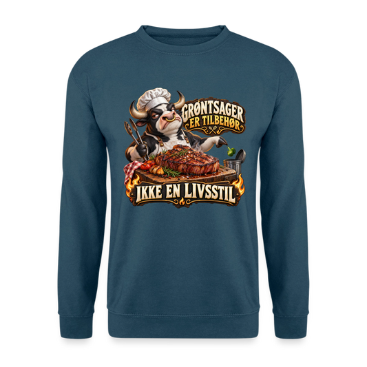 CityShirts - Sweatshirt - Grøntsager er tilbehør – Ikke en livsstil - CS053 - indigoblå