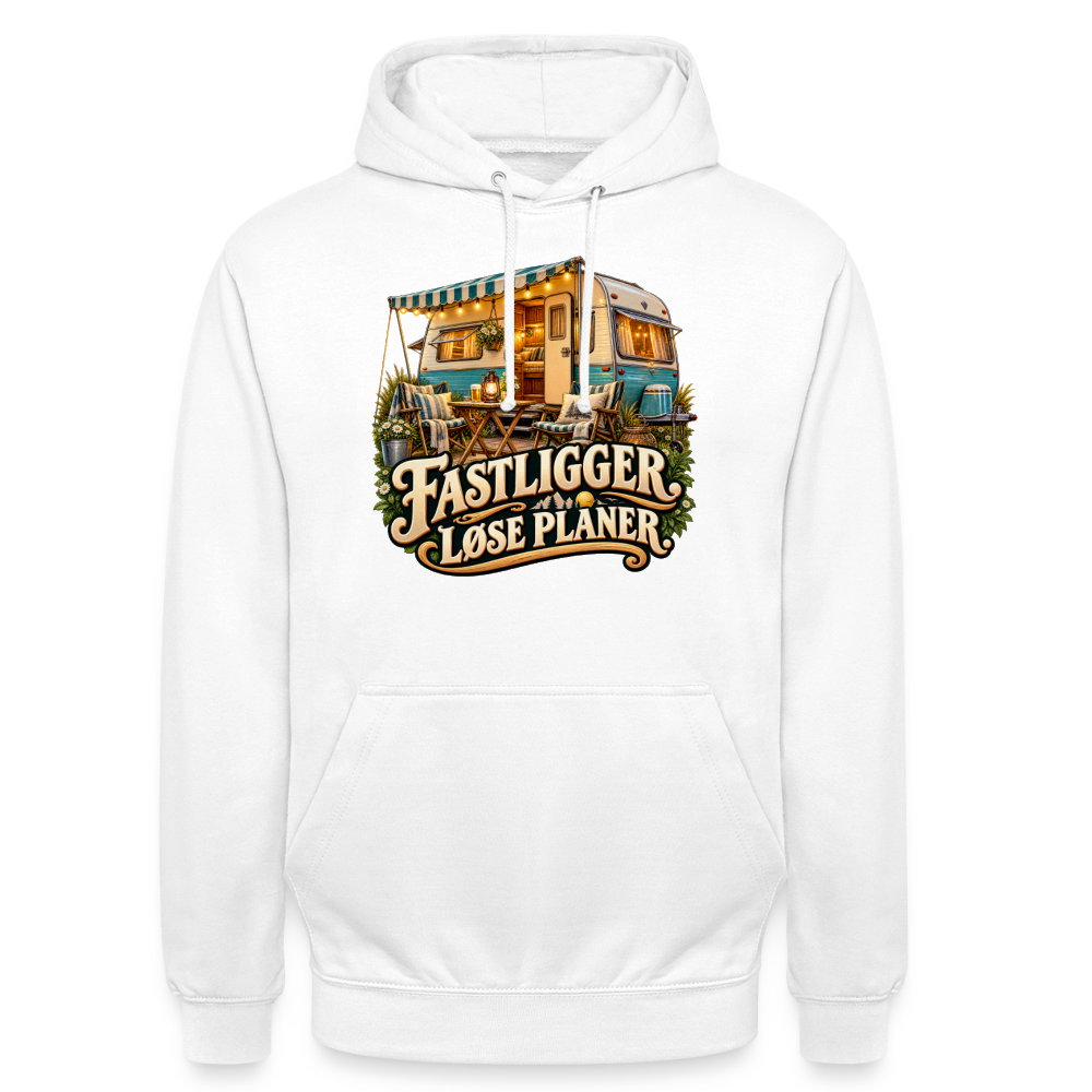 CityShirts - Hoodie - Fastligger. Løse planer. - CS031 - hvid