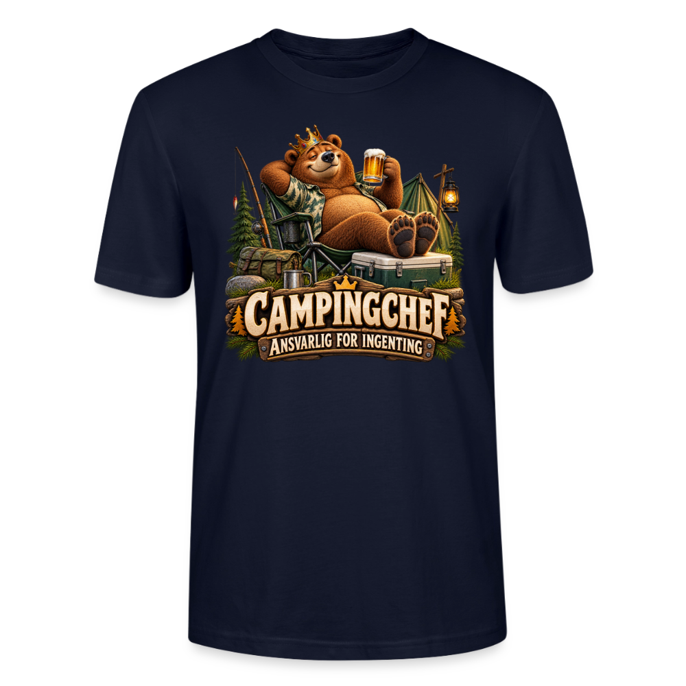CityShirts - T-shirt - Campingchef – Ansvarlig for ingenting - CS038 - marineblå