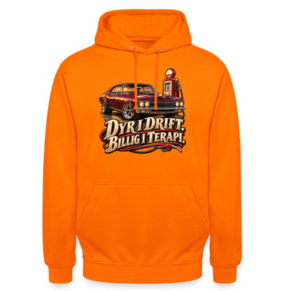 CityShirts - Hoodie - Dyr i drift. Billig i terapi. – V8 - CS029 - orange