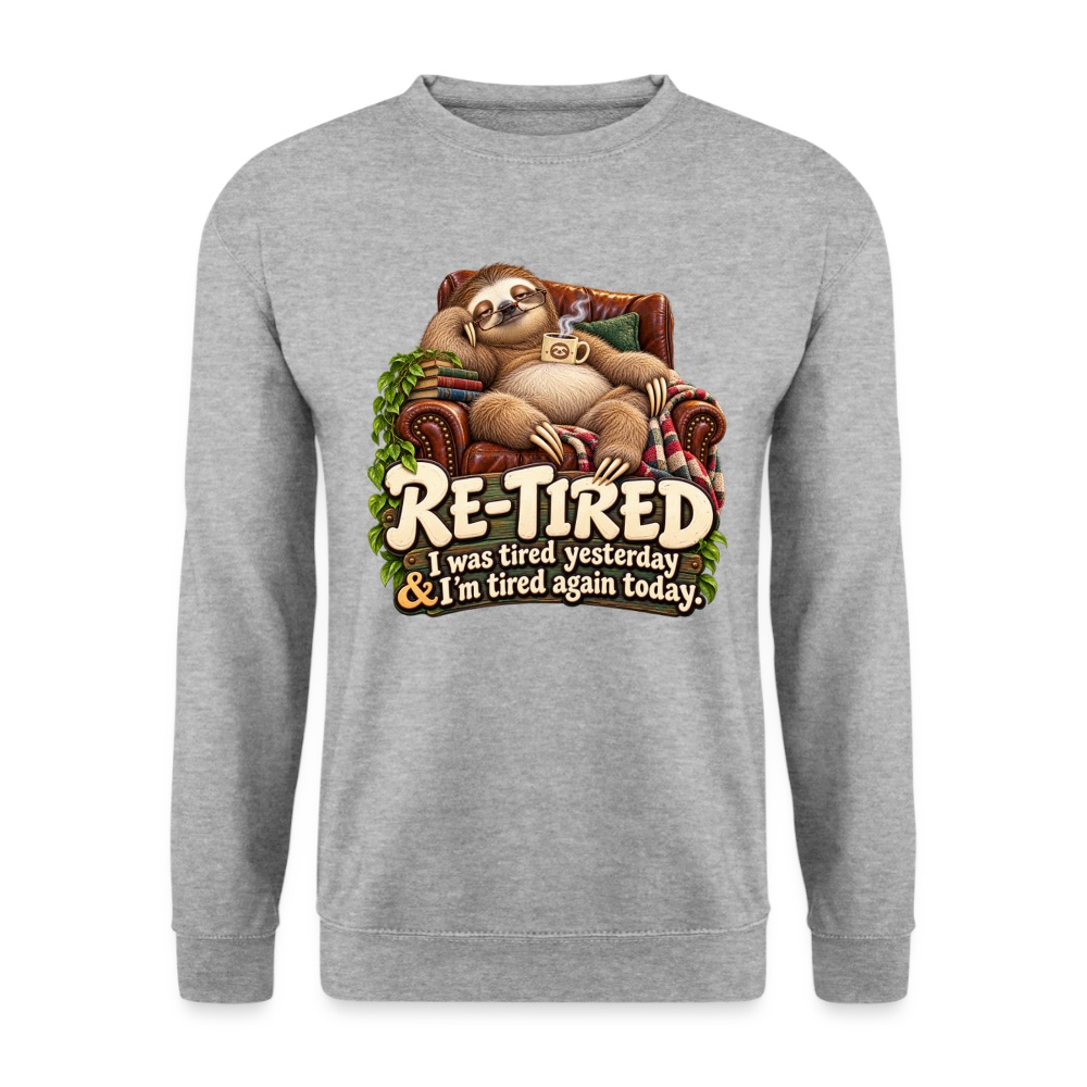 CityShirts - Sweatshirt - Re-tired – Tired again today - CS009 - hvidgrå meleret