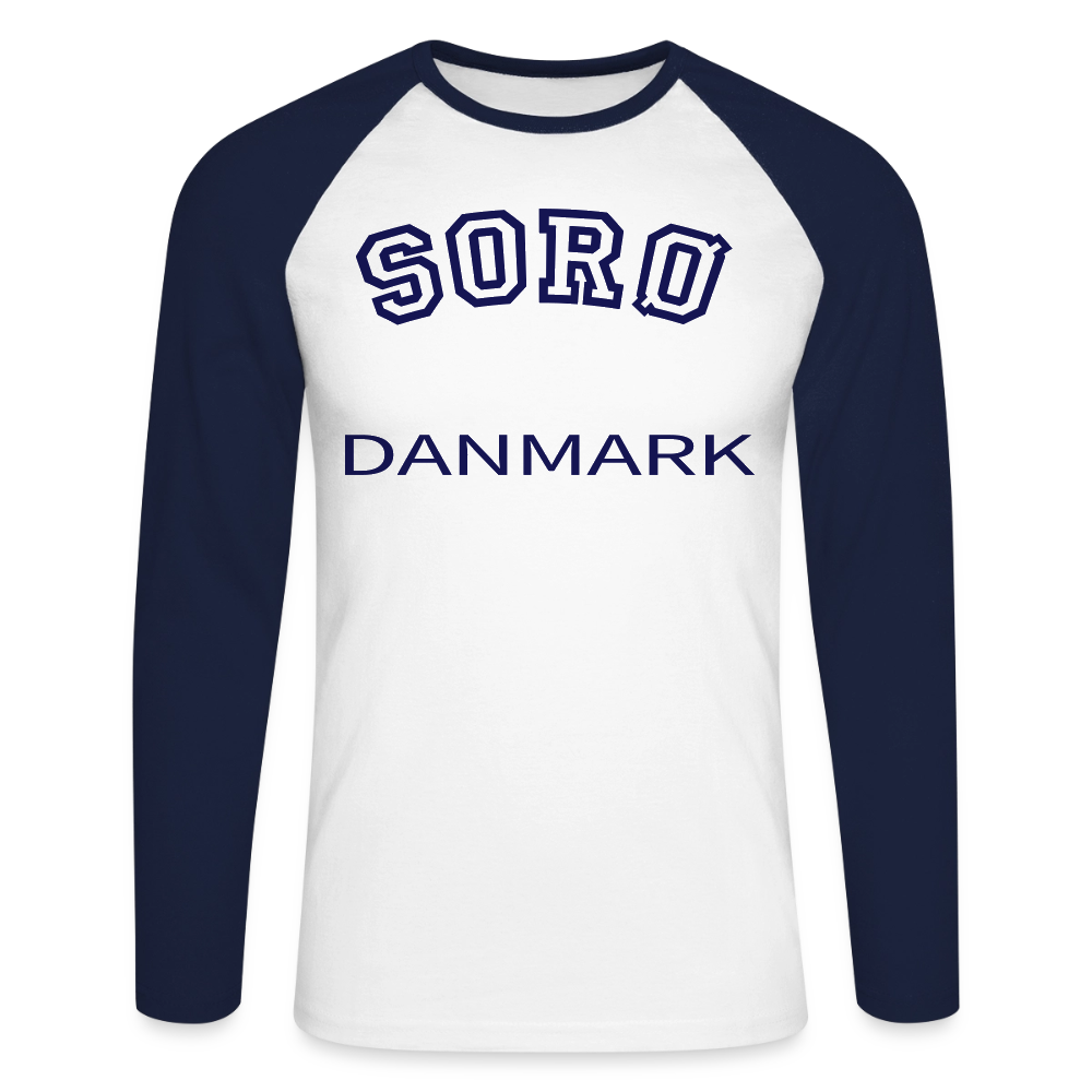 CityShirt - Baseball T-Shirt - Sorø - hvid/marineblå