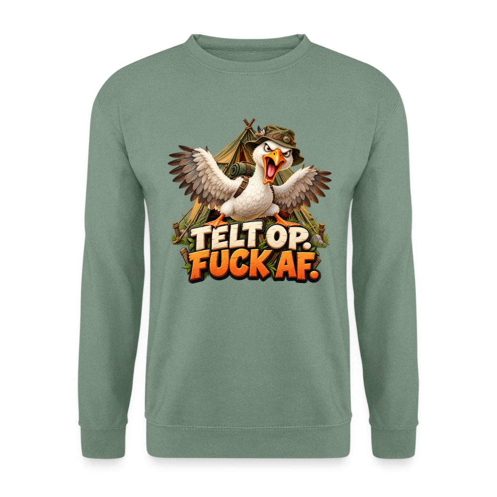 CityShirts - Sweatshirt - Telt op. Fuck af. - CS037 - grågrøn