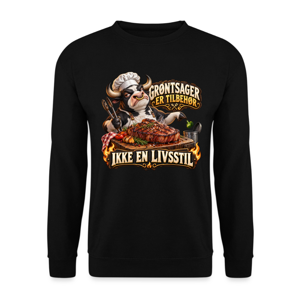 CityShirts - Sweatshirt - Grøntsager er tilbehør – Ikke en livsstil - CS053 - sort