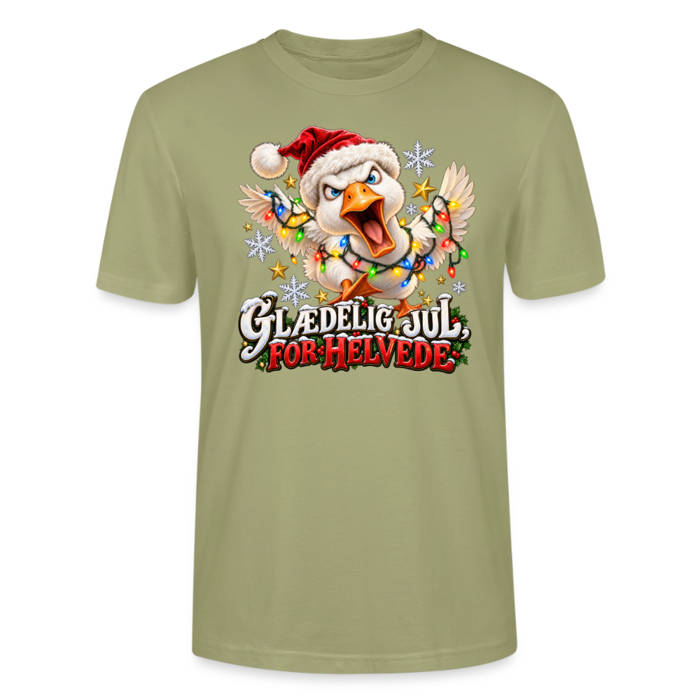 CityShirts - T-shirt - Glædelig jul, for helvede – julegås - CS025 - grågrøn